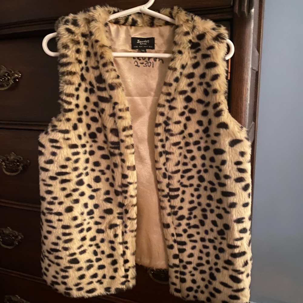 Girls Bardot Leopard Vest EUC Size 14